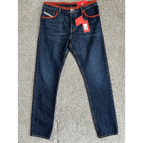 Diesel Mens Jeans Pants Blue 1955-09C88 Sz  W33-L32  Slim Fit Mid Waist Straight - Picture 2 of 6